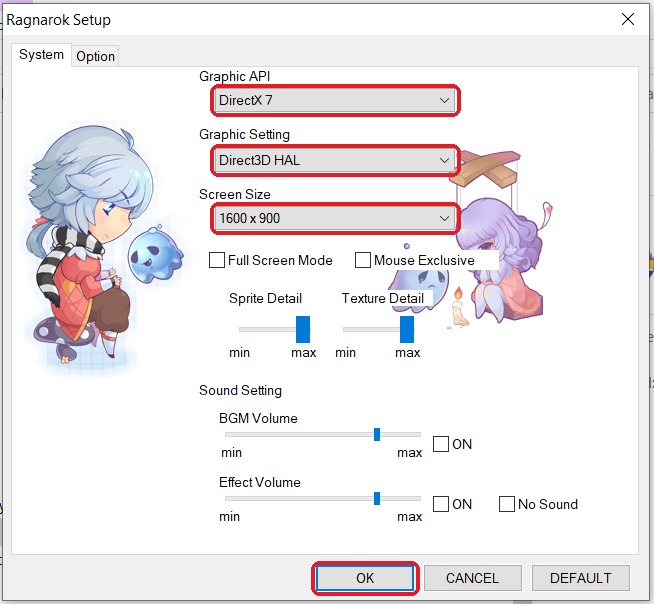 ตั้งค่าจอแบบ DirectX 7